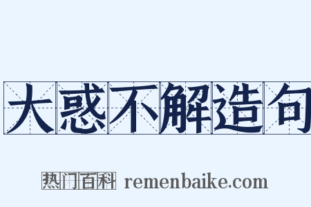 大惑不解造句是什么意思的图片